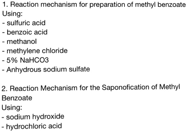 Reaction mechanism for the preparation of methyl benzoate using ...