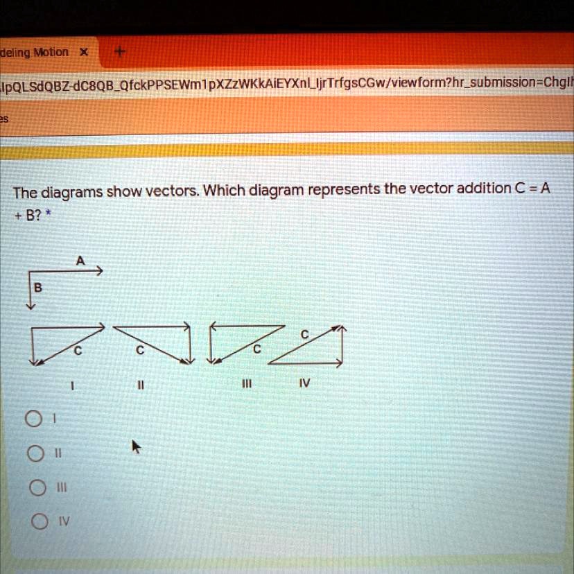 SOLVED: The Diagrams Show Vectors. Which Diagram Represents The Vector ...