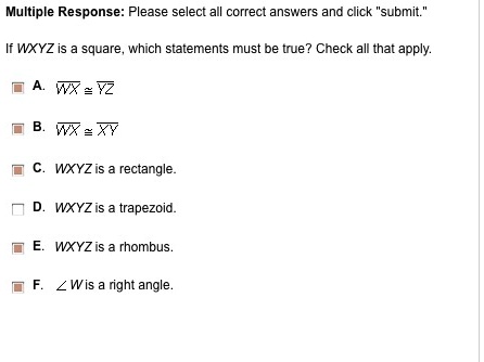 Multiple Response: Please select all correct answers and