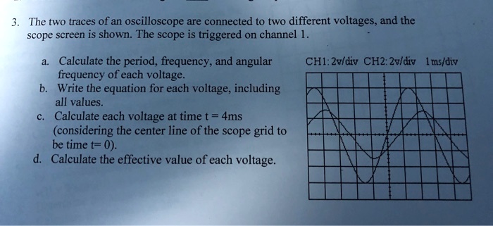 SOLVED: The two traces of an oscilloscope are connected to two ...