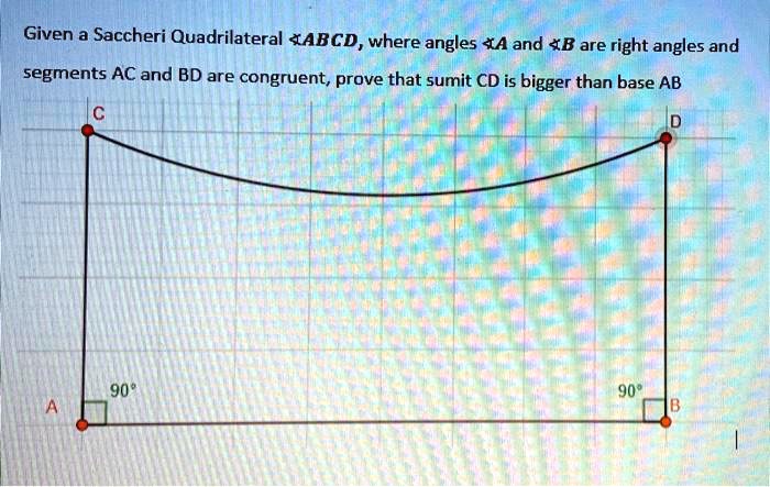 SOLVED: Given A Saccheri Quadrilateral