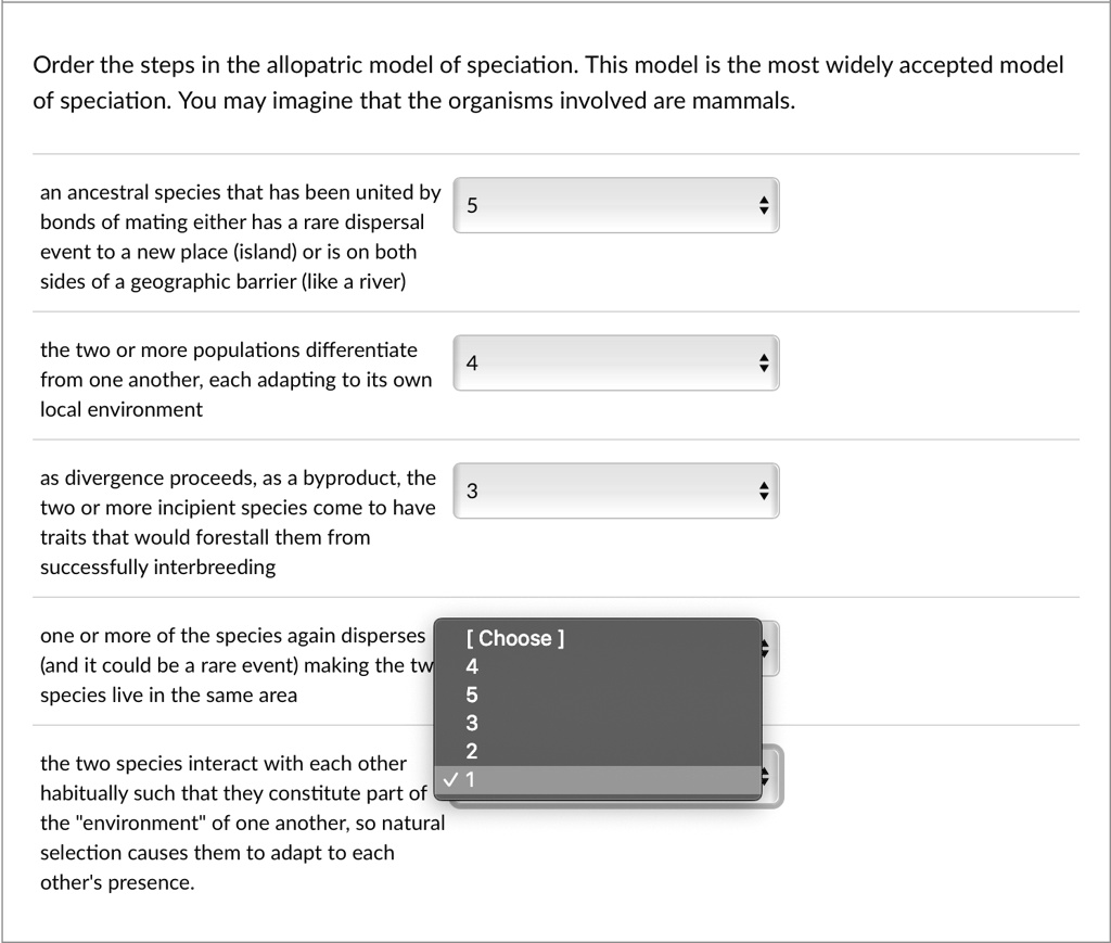 solved-order-the-steps-in-the-allopatric-model-of-speciation-this