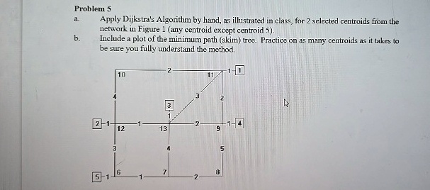 Problem 5 a. Apply Dijkstra's Algorithm by hand, as illustrated in ...