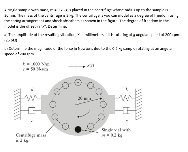 SOLVED A single sample with mass, m = 0.2 kg, is placed in the