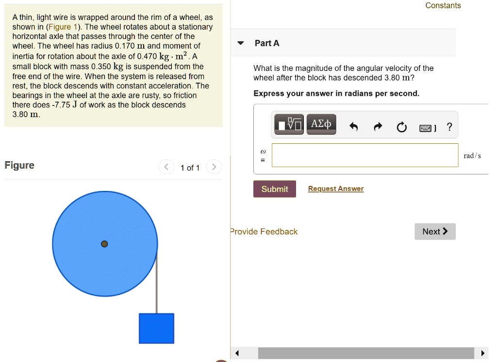 SOLVED: Constants A thin, light wire is wrapped around the rim of a ...