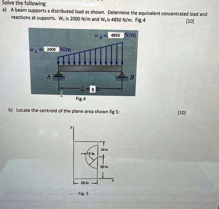 please complete a and b solvethe following a a beam supports a ...