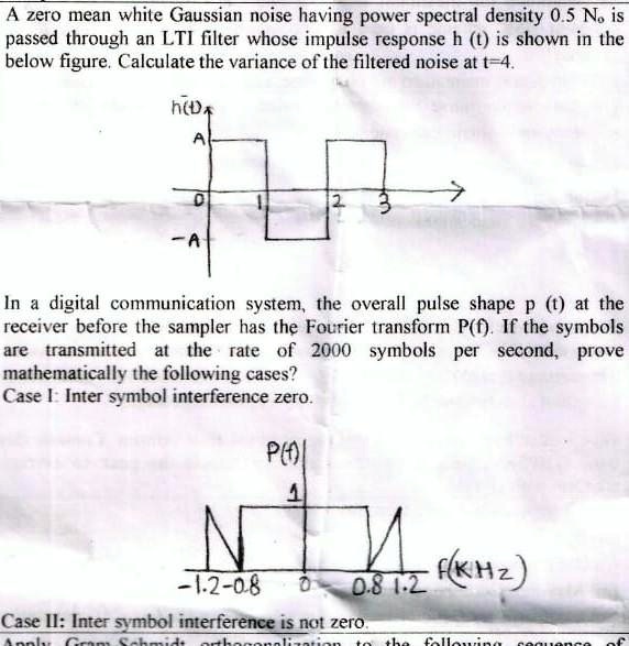 SOLVED: A zero mean white Gaussian noise having power spectral density ...
