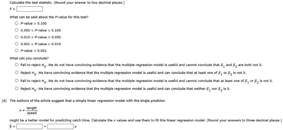 Solved Calculate The Test Statistic Round Your Answer To Two Decimal Places What Can Be