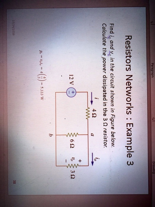 SOLVED 12V Calculate the power dissipated in the 3Î© resistor. Find i