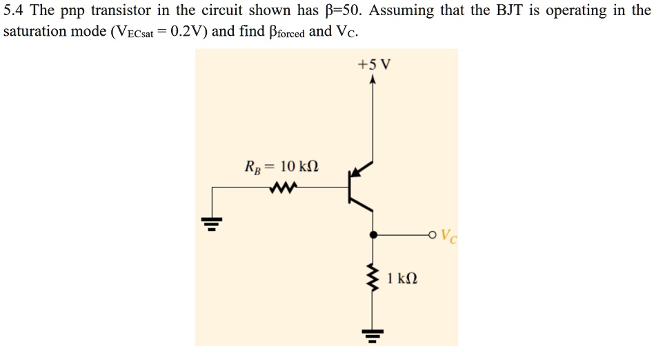 SOLVED 5.4 The pnp transistor in the circuit shown has Î² = 50