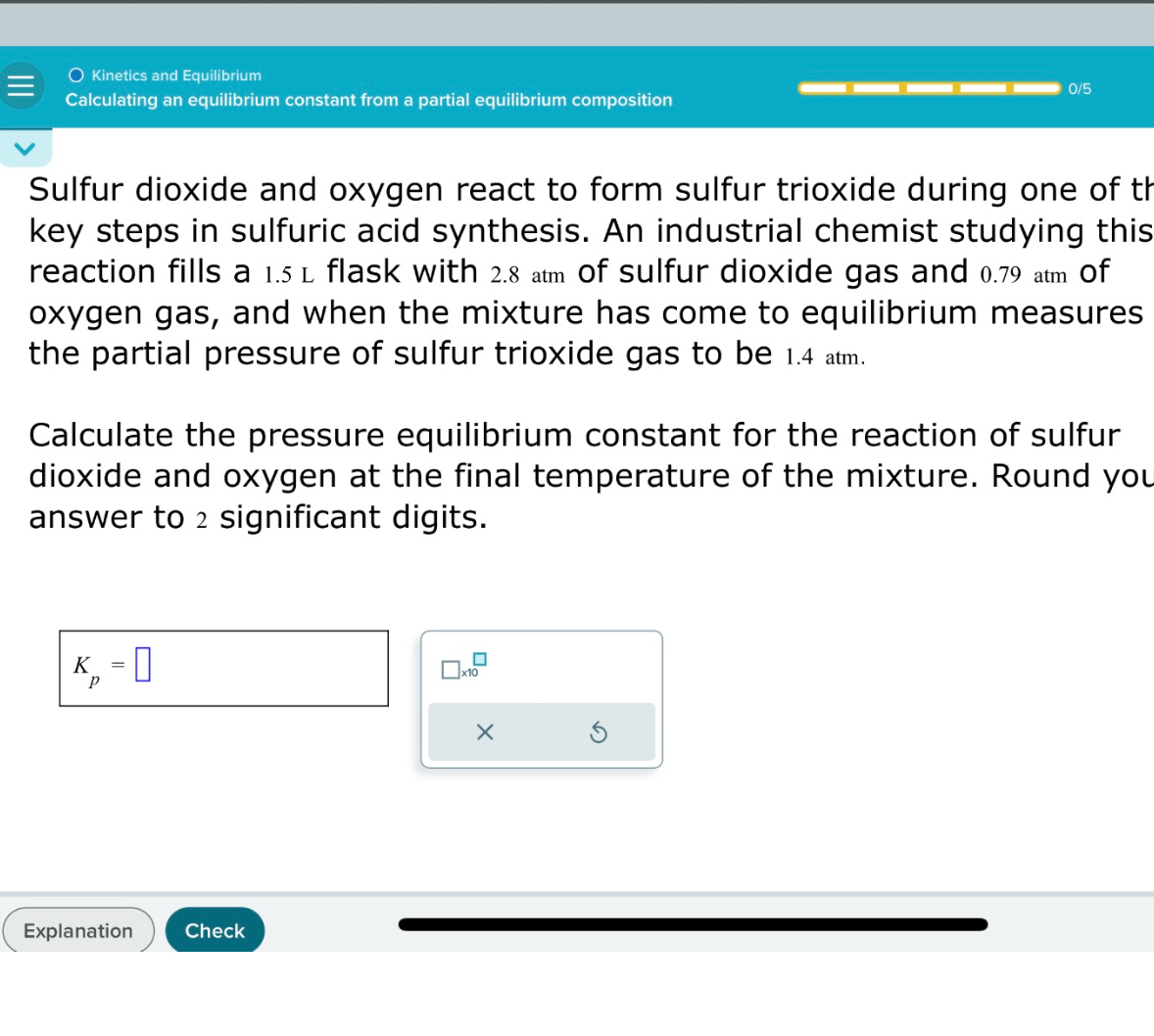 Solved Kinetics And Equilibrium Calculating An Equilibrium Constant From A Partial Equilibrium