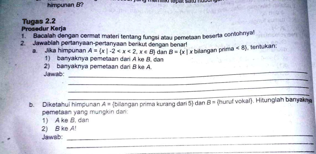 SOLVED: Ya Begitulah Jawab Dengan Benar Opal Salu Himpunan B? Tugas 2.2 ...