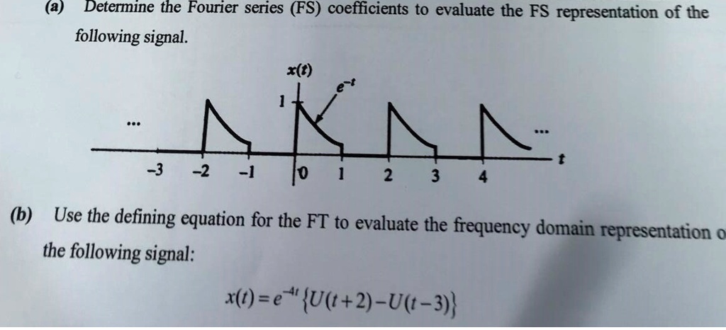 SOLVED: Determine the Fourier series (FS) coefficients to evaluate the ...