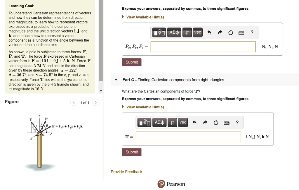 learning goal express your answers separated by commas to three significant figures to understand cartesian representations of vectors and how they can be determined from direction and magni 81356