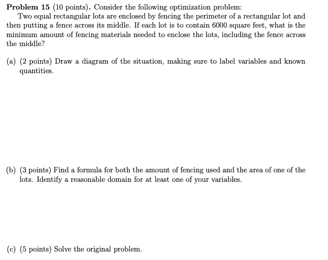 SOLVED:Problem 15 (10 points) _ Consider the following optimization ...