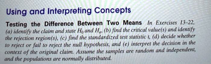 using and interpreting concepts testing the difference between two ...