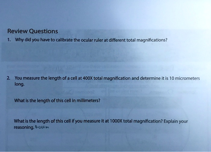 SOLVED: Review Questions Why ' did you have to calibrate the ocular ...