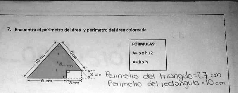 SOLVED: Me pueden ayudar a calcular el área amarilla del triángulo ...