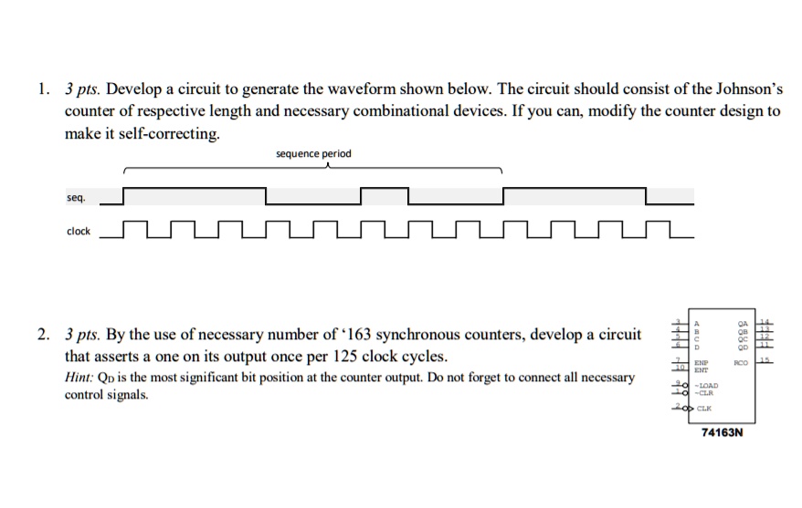 Johnson Waveforms 1.3 pts. Develop a circuit to generate the waveform shown below. The ...