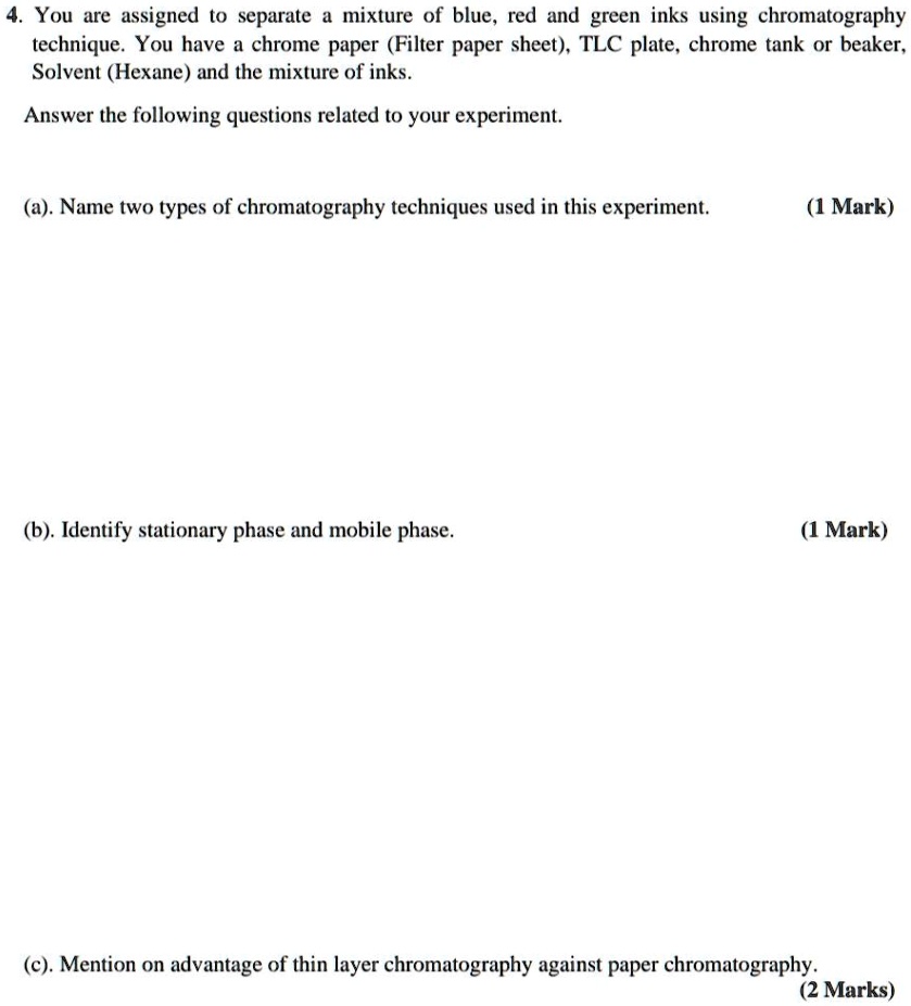 SOLVED You are assigned t0 separate mixture of blue, red and green