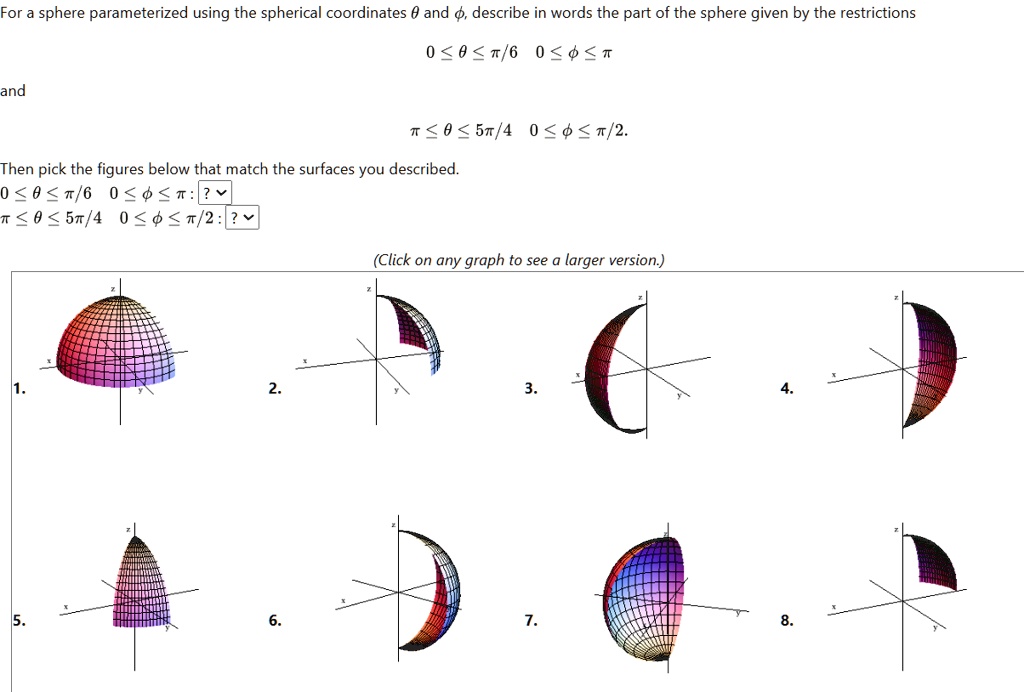 SOLVED: For a sphere parameterized using the spherical coordinates and ...