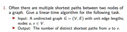 SOLVED: Often, there are multiple shortest paths between two nodes of a ...