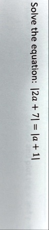 solve the equation 2a 7a 1 solve the equation 2a 7 a 1 56763