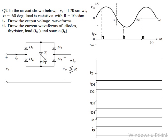 SOLVED: Q2 - In the circuit shown below, vs = 170 sin(wt + 60°). The ...