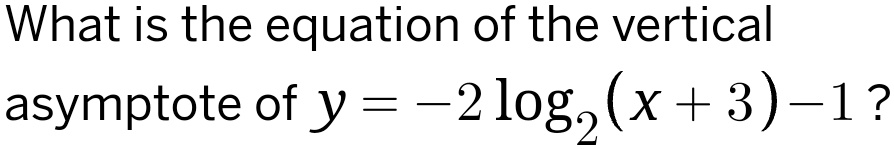 what is the equation of the vertical asymptote of y 2log2x3 1 69427