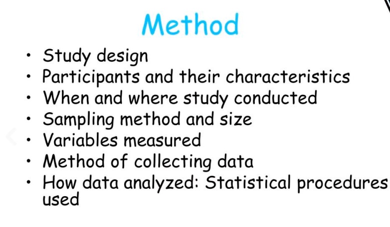 Study design • Participants and their characteristics • When and where ...