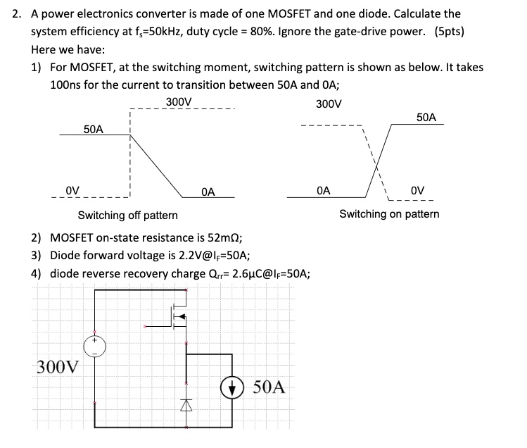 SOLVED A power electronics converter is made of one MOSFET and one