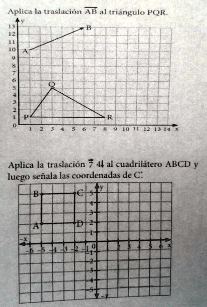 SOLVED: ayuden por favor no entiendo el problema Aplica la traslación