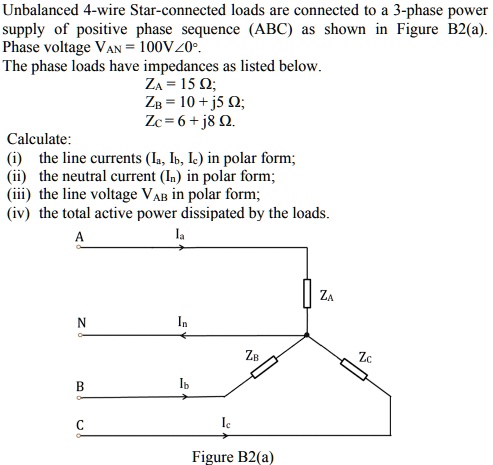 SOLVED: Unbalanced 4-wire Star-connected Loads Are Connected To A 3 ...