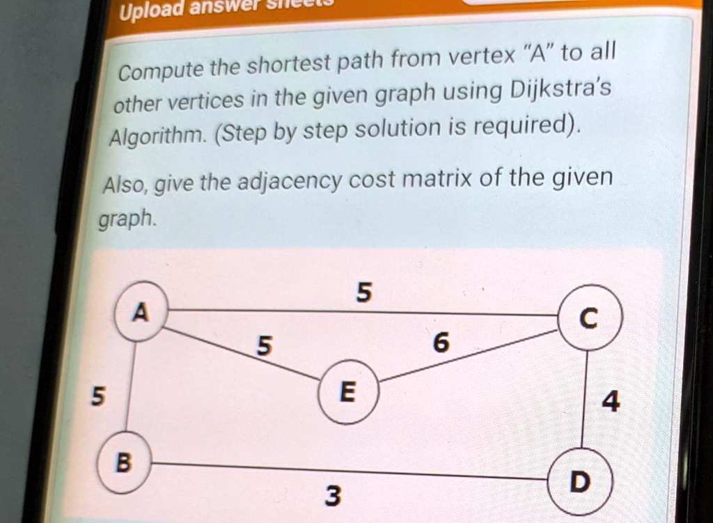 uploadanswers compute the shortest path from vertexato all ...