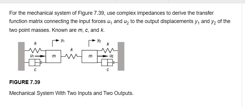 SOLVED: please use complex impedances approach for system dynamics.For ...