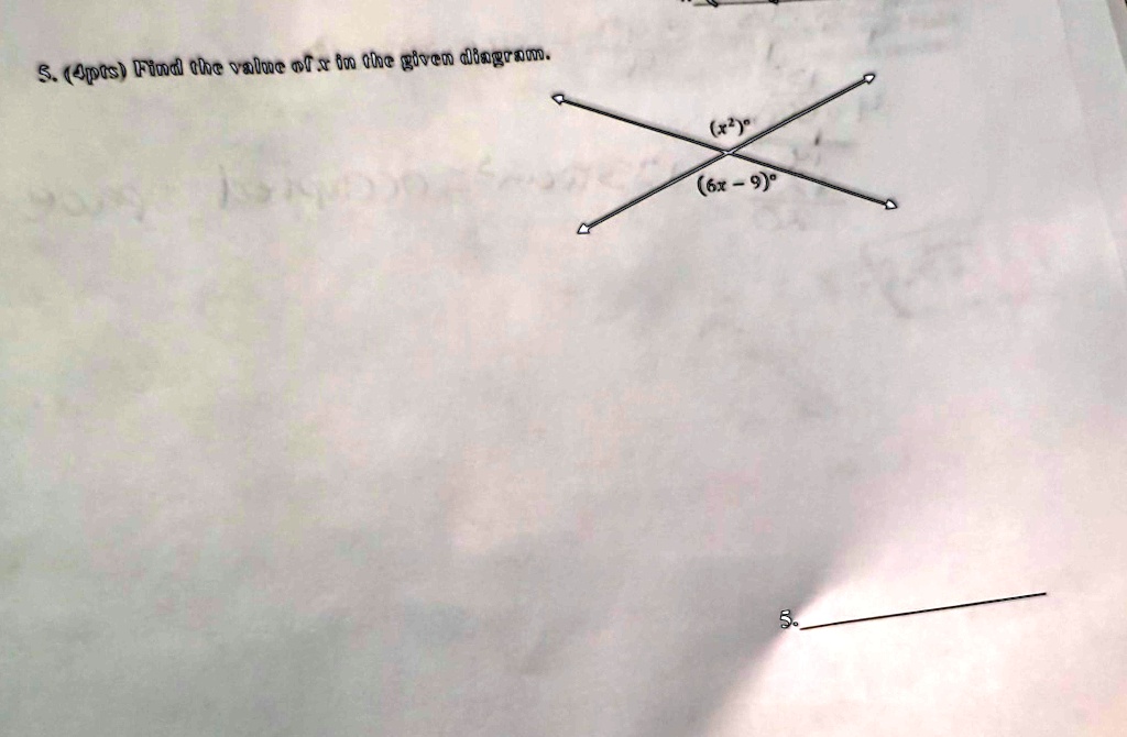 s apts find the value of x in the given diagram x2 6x 9 5 88885
