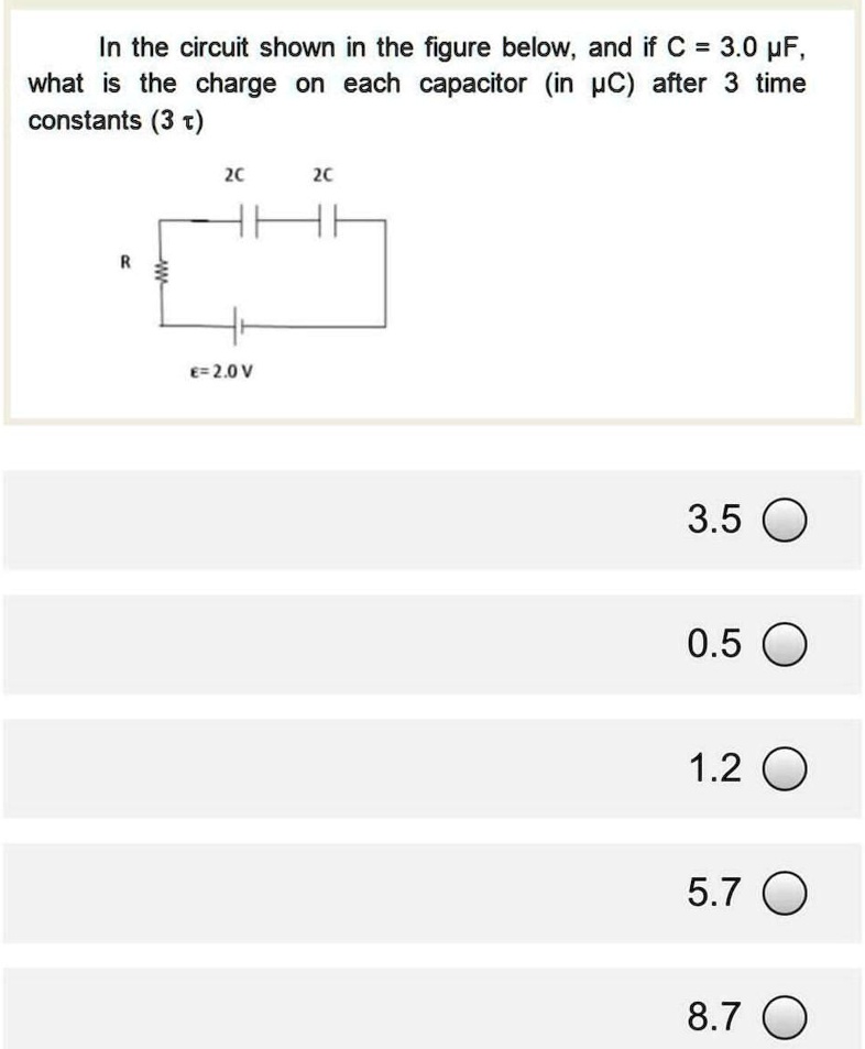 SOLVED: In the circuit shown in the figure below, and if C = 3.0 pF ...