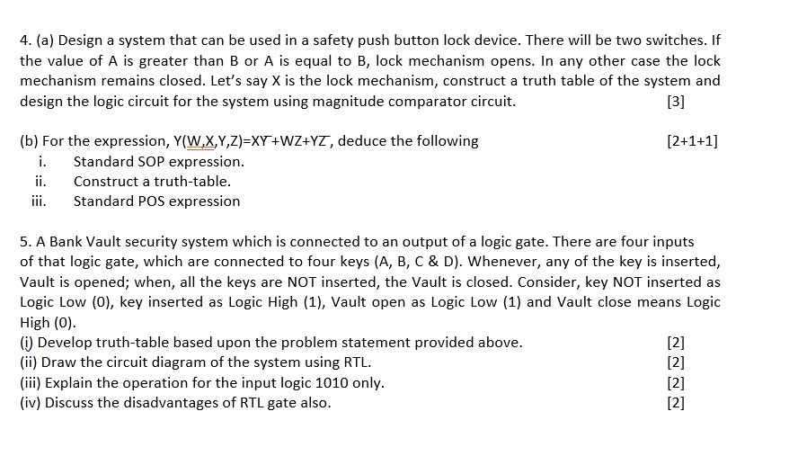 SOLVED: 4. (a) Design a system that can be used in a safety push button ...