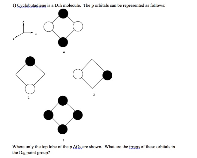 1 cyclobutadiene is d4h molecule the orbitals can be represented as ...