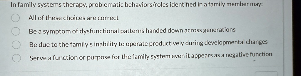 in family systems therapy problematic behaviorsroles identified in a ...