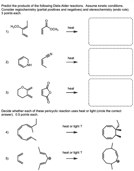 SOLVEDPredict the products of the following DielsAlder reactions