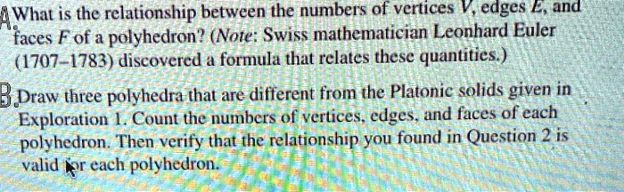 awhat is the relationship between the numbers of vertices v eages and ...