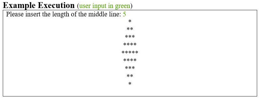 SOLVED: Draw a diamond shape using for loop Write a program that will ...