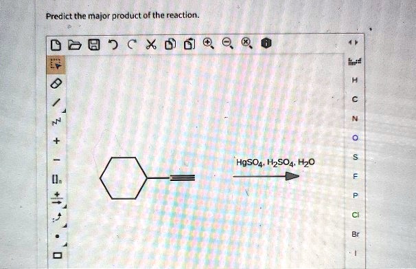 predict the major product of the reaction hgso4 h2so4 h2o 17758