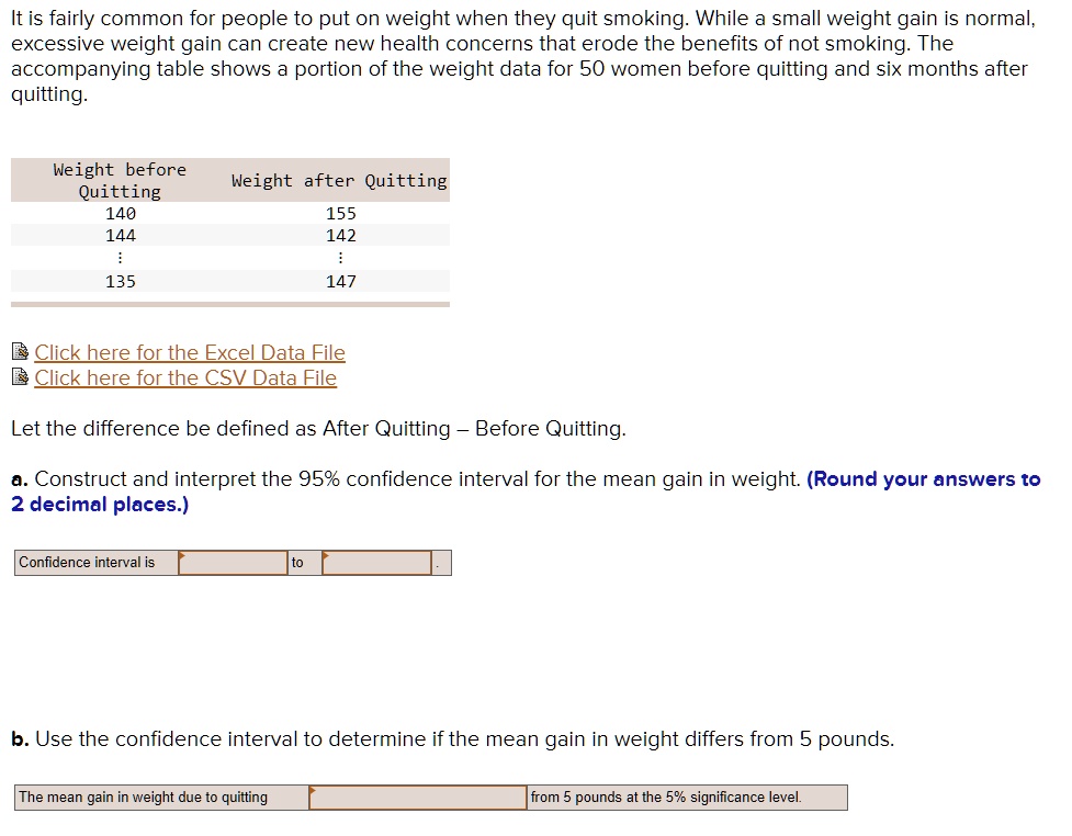 SOLVED It is fairly common for people to put on weight when they quit