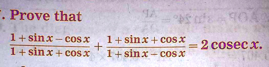 what is the value of 1 upon cos x