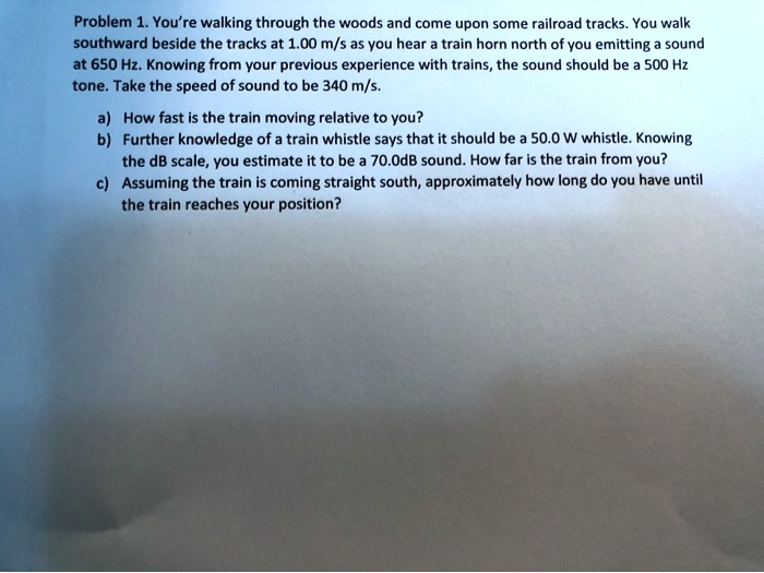 SOLVED Problem 1. You're walking through the woods and come upon some