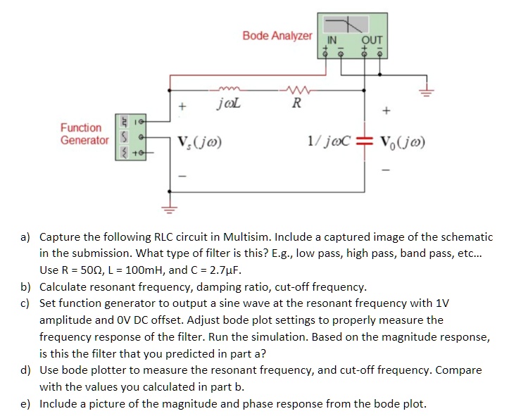 SOLVED: Bode Analyzer OUT joL Function Generator V(jo) 1/ joc Vo(jo ...