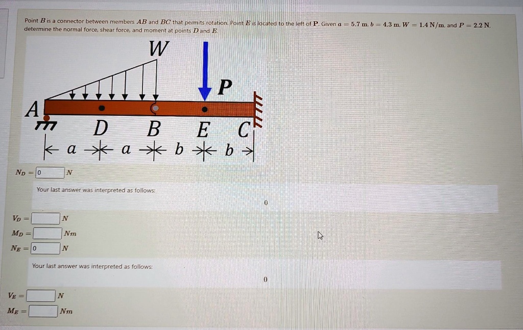 SOLVED: Point B Is A Connector Between Members AB And BC That Permits ...