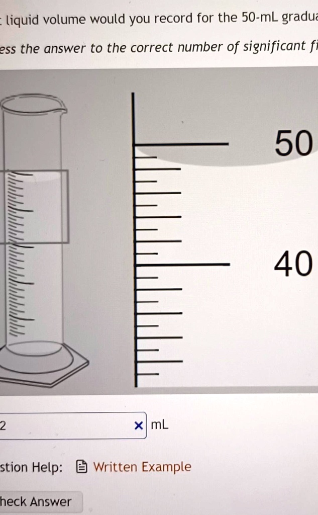 SOLVED Texts What liquid volume would you record for the 50mL